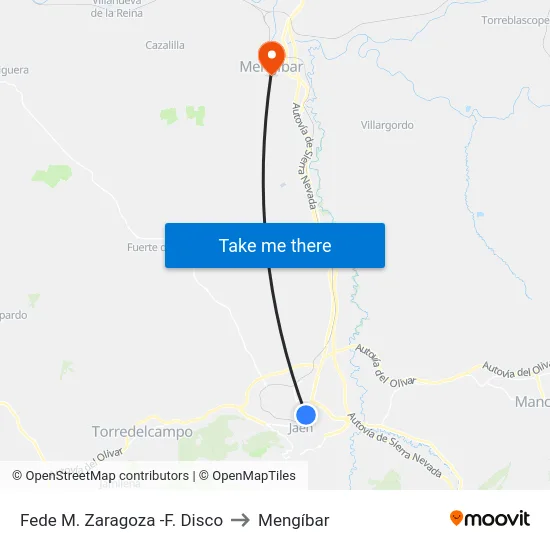 Fede M. Zaragoza -F. Disco to Mengíbar map