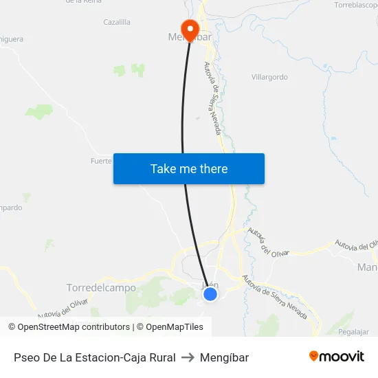 Pseo De La Estacion-Caja Rural to Mengíbar map