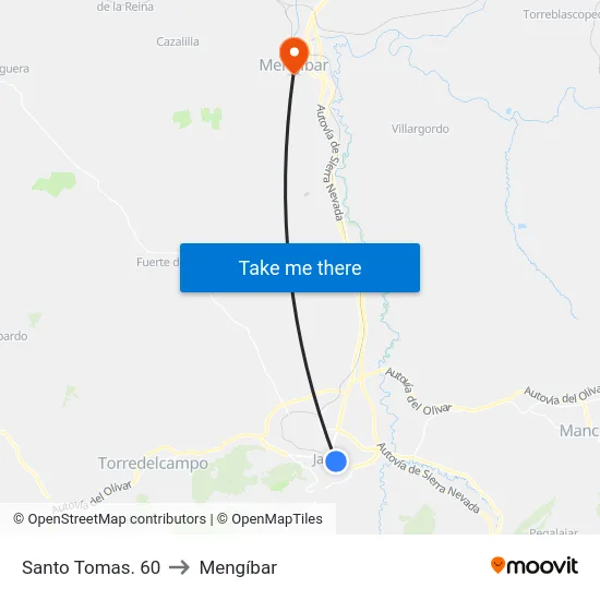 Santo Tomas. 60 to Mengíbar map