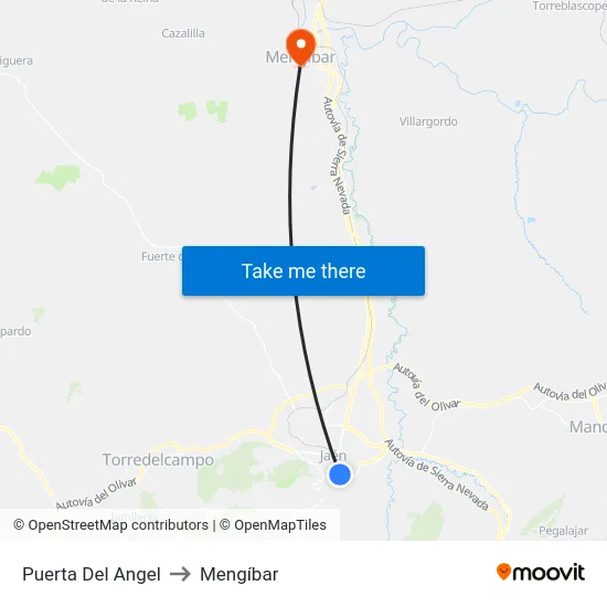 Puerta Del Angel to Mengíbar map