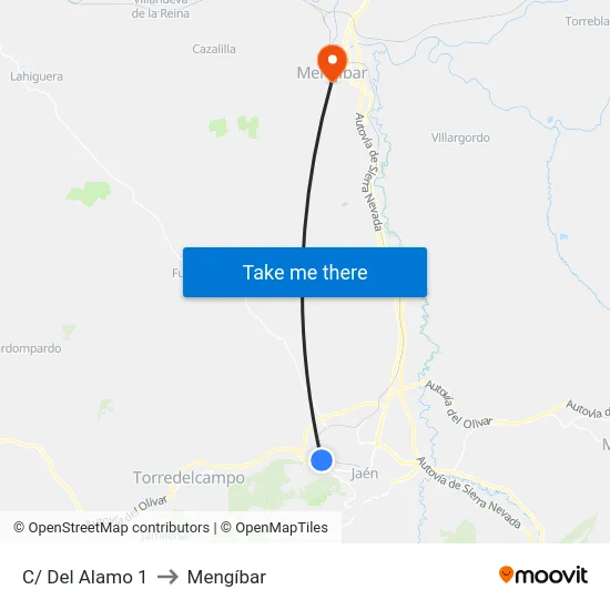 C/ Del Alamo 1 to Mengíbar map