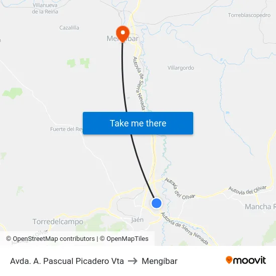Avda. A. Pascual Picadero Vta to Mengíbar map