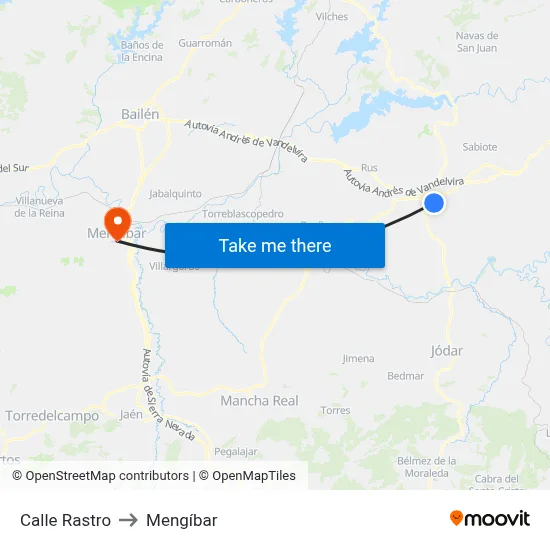 Calle Rastro to Mengíbar map