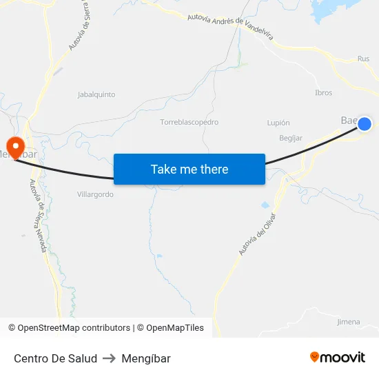 Centro De Salud to Mengíbar map
