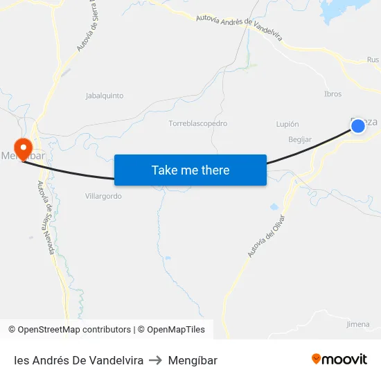 Ies Andrés De Vandelvira to Mengíbar map