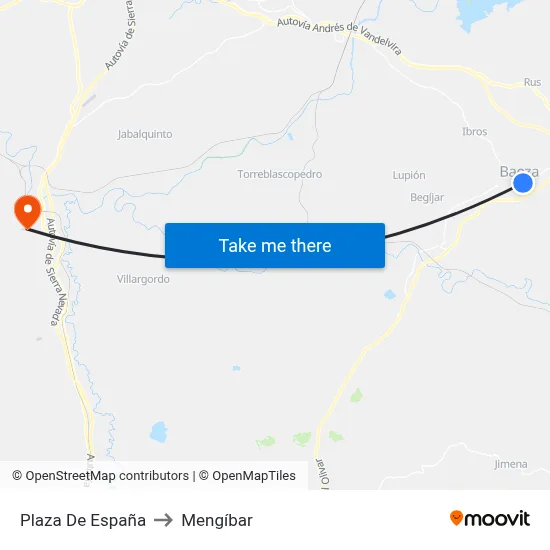 Plaza De España to Mengíbar map