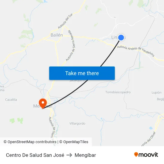 Centro De Salud San José to Mengíbar map