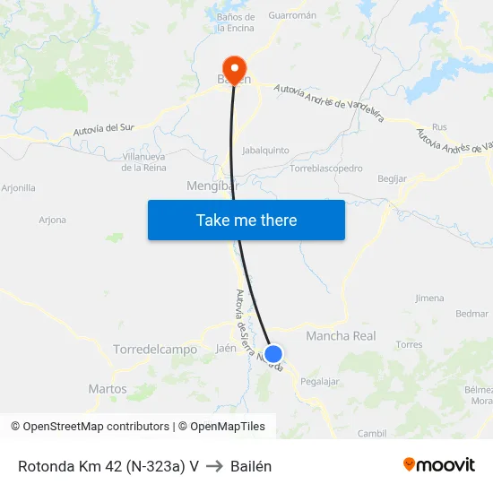 Rotonda Km 42 (N-323a) V to Bailén map