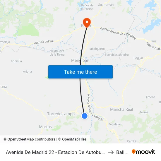 Avenida De Madrid 22 - Estacion De Autobuses to Bailén map