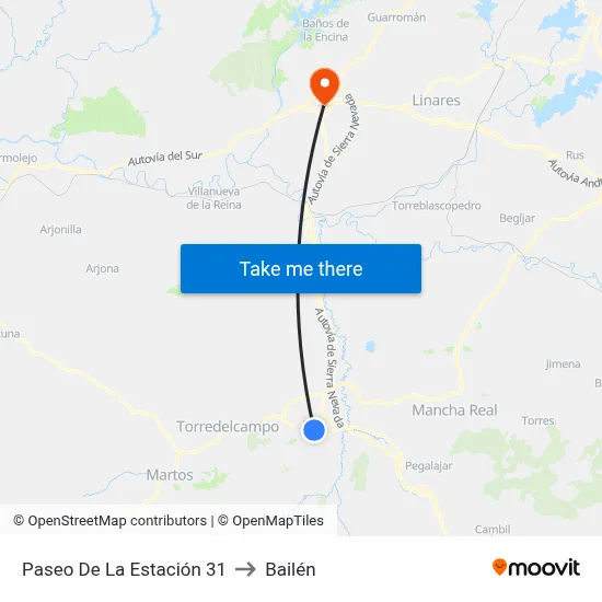 Paseo De La Estación 31 to Bailén map