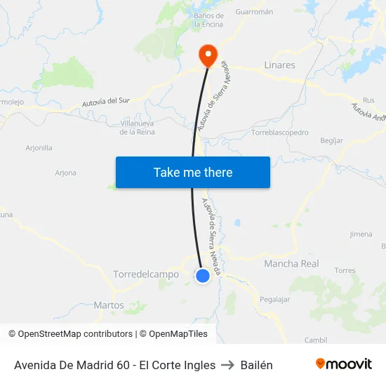 Avenida De Madrid 60 - El Corte Ingles to Bailén map