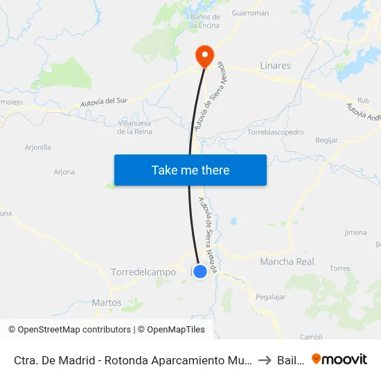 Ctra. De Madrid - Rotonda Aparcamiento Municipal to Bailén map