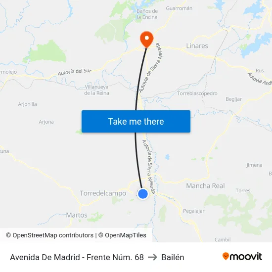 Avenida De Madrid - Frente Núm. 68 to Bailén map