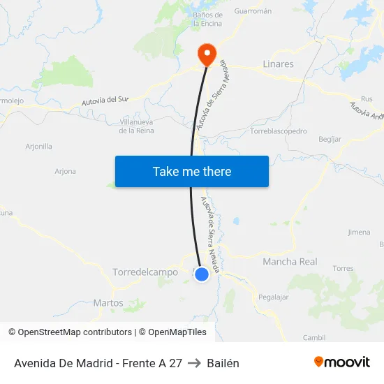 Avenida De Madrid - Frente A 27 to Bailén map