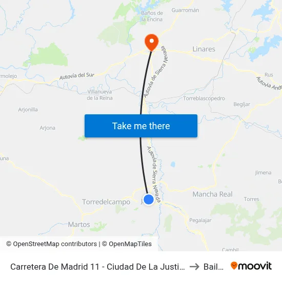 Carretera De Madrid 11 - Ciudad De La Justicia to Bailén map