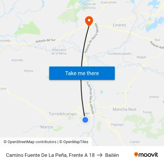 Camino Fuente De La Peña, Frente A 18 to Bailén map