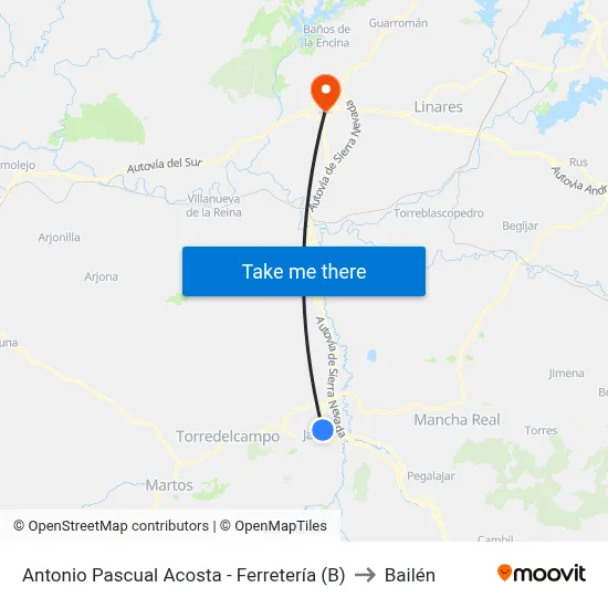 Antonio Pascual Acosta - Ferretería (B) to Bailén map