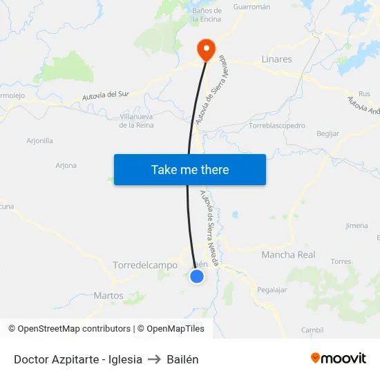 Doctor Azpitarte - Iglesia to Bailén map
