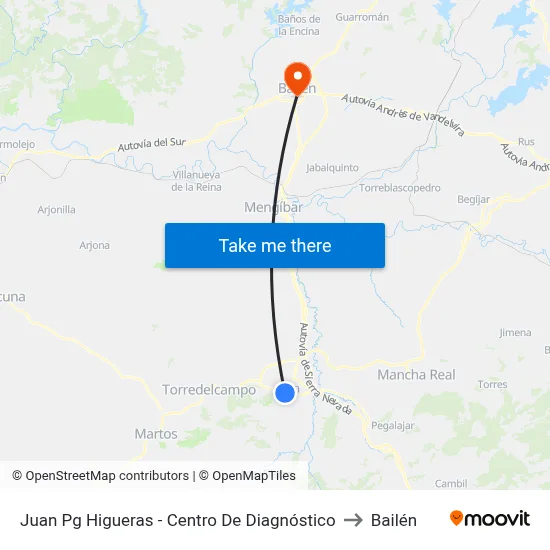Juan Pg Higueras - Centro De Diagnóstico to Bailén map