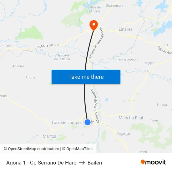 Arjona 1 - Cp Serrano De Haro to Bailén map