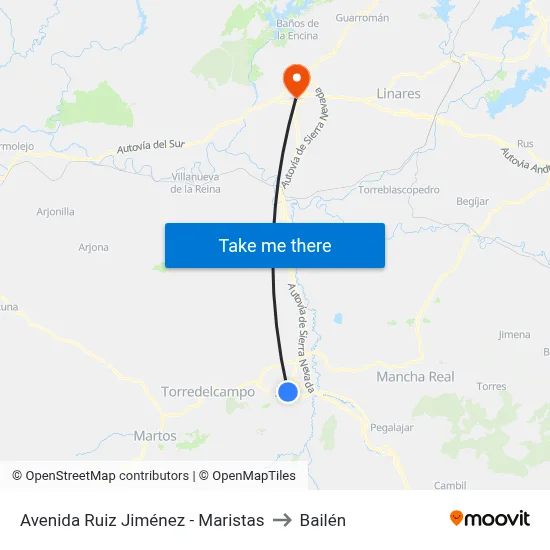 Avenida Ruiz Jiménez - Maristas to Bailén map
