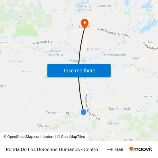 Ronda De Los Derechos Humanos - Centro De Salud to Bailén map