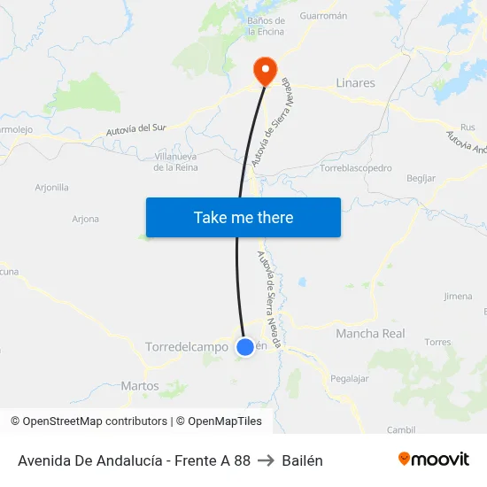 Avenida De Andalucía - Frente A 88 to Bailén map
