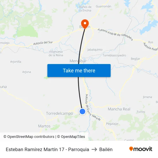 Esteban Ramírez Martín 17 - Parroquia to Bailén map