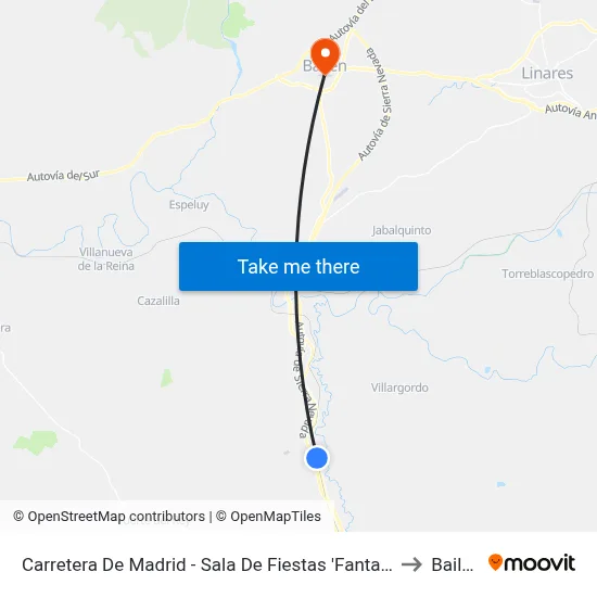 Carretera De Madrid - Sala De Fiestas 'Fantasía' to Bailén map