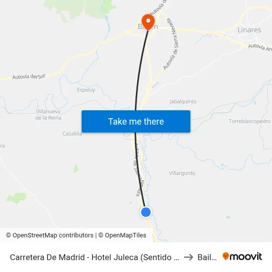 Carretera De Madrid - Hotel Juleca (Sentido Jaén) to Bailén map