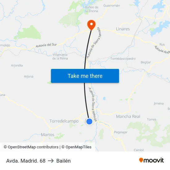 Avda. Madrid. 68 to Bailén map