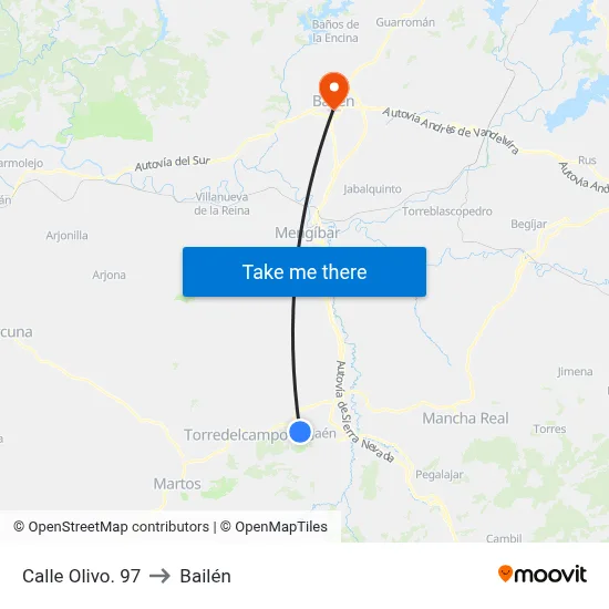 Calle Olivo. 97 to Bailén map