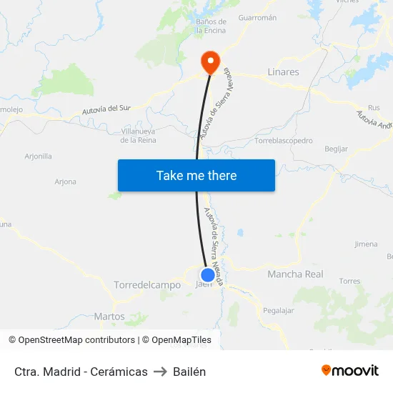Ctra. Madrid - Cerámicas to Bailén map