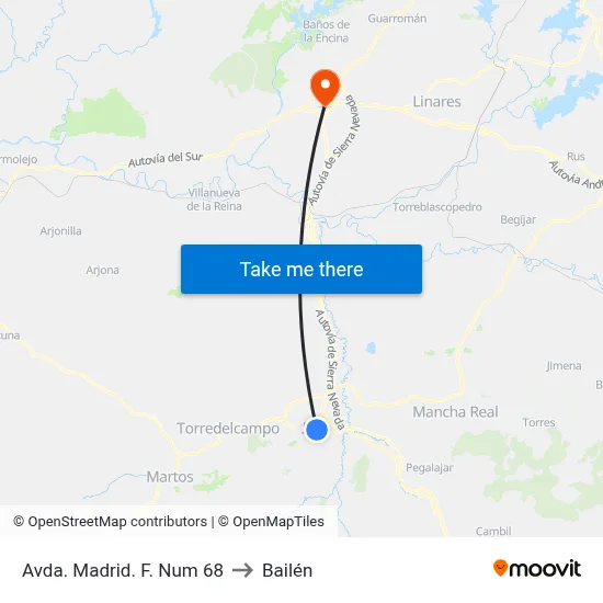 Avda. Madrid. F. Num 68 to Bailén map