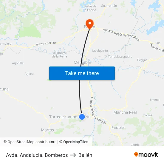 Avda. Andalucia. Bomberos to Bailén map