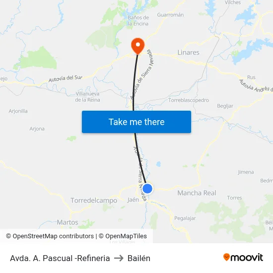 Avda. A. Pascual -Refineria to Bailén map