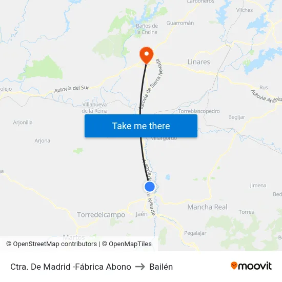 Ctra. De Madrid -Fábrica Abono to Bailén map