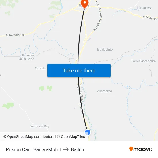 Prisión Carr. Bailén-Motril to Bailén map