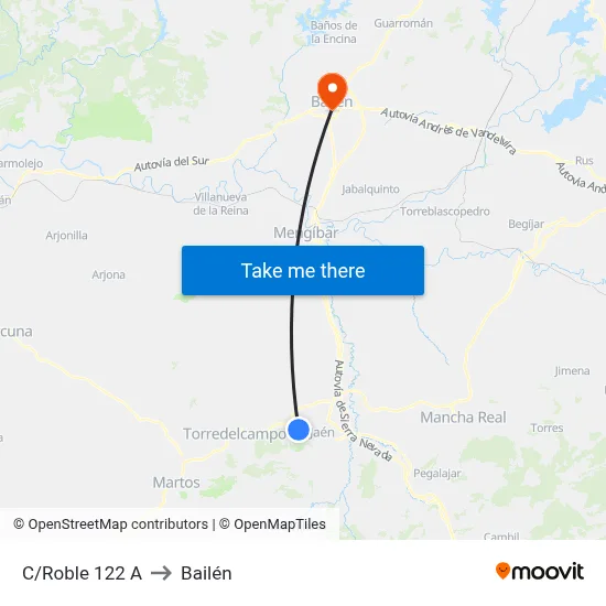 C/Roble 122 A to Bailén map