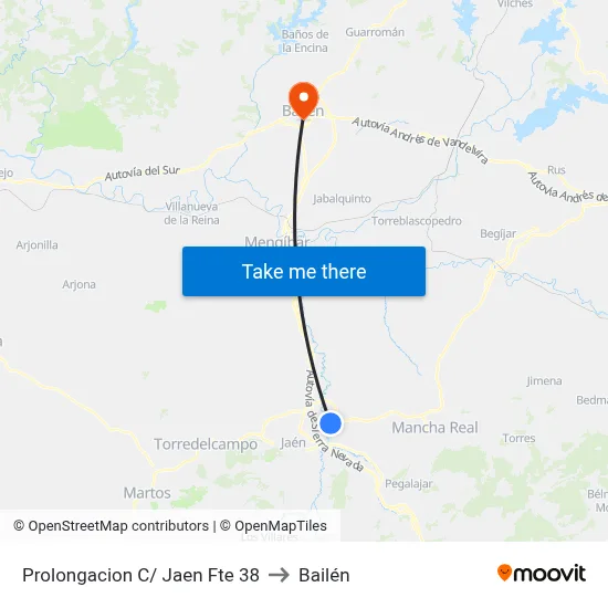 Prolongacion C/ Jaen Fte 38 to Bailén map