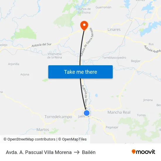 Avda. A. Pascual Villa Morena to Bailén map