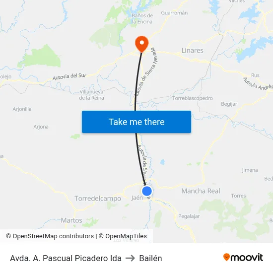 Avda. A. Pascual Picadero Ida to Bailén map