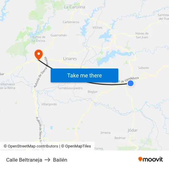 Calle Beltraneja to Bailén map