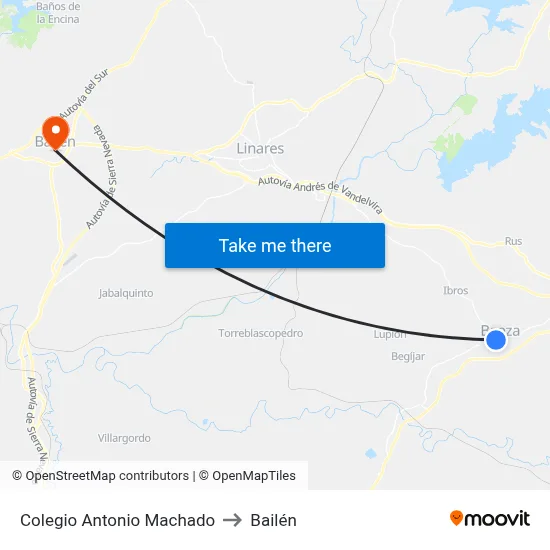 Colegio Antonio Machado to Bailén map