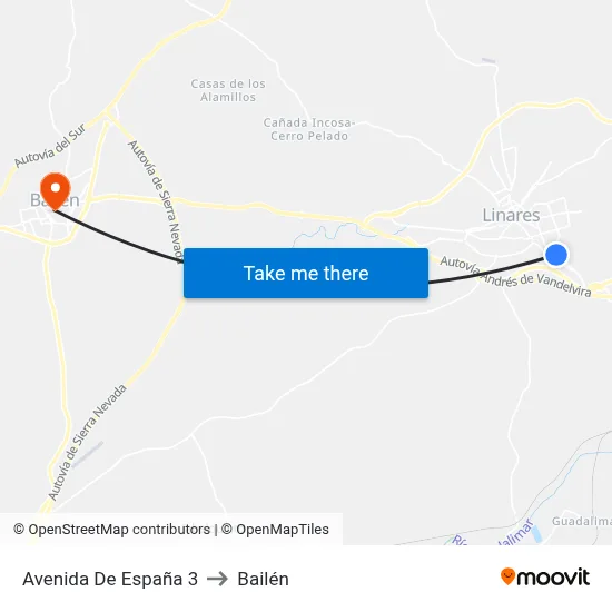 Avenida De España 3 to Bailén map