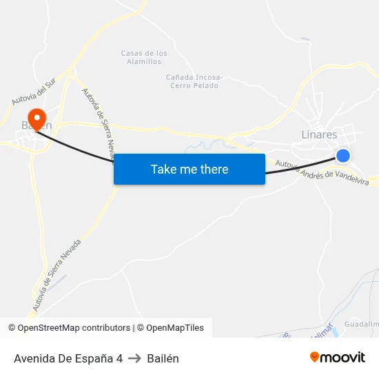 Avenida De España 4 to Bailén map