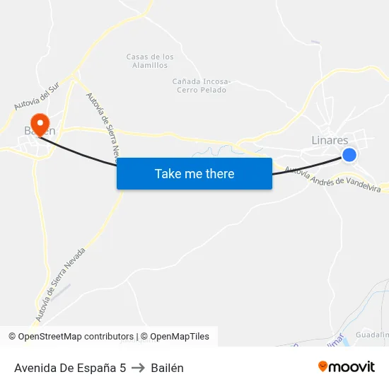 Avenida De España 5 to Bailén map