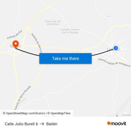 Calle Julio Burell 6 to Bailén map