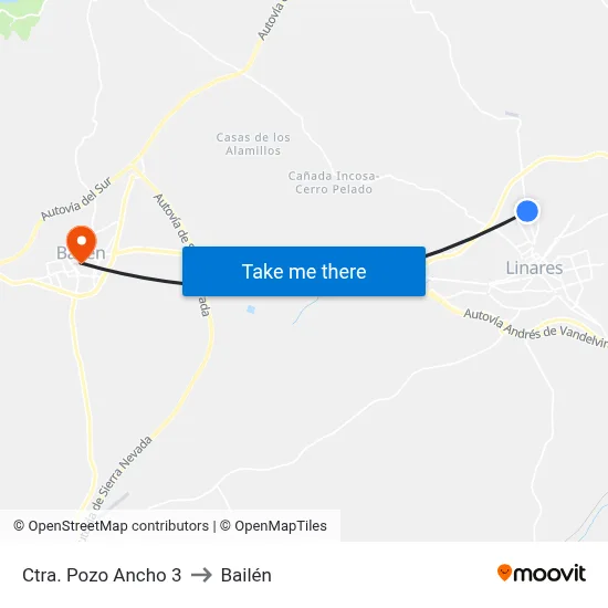 Ctra. Pozo Ancho 3 to Bailén map