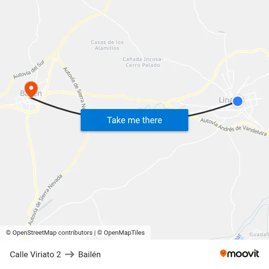 Calle Viriato 2 to Bailén map